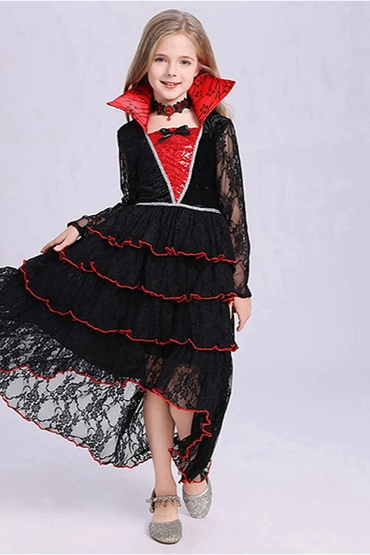 Gothic Vampire Dress Kid Halloween
