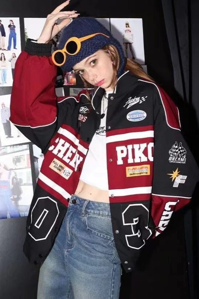 Retro Racing Baseball Bomber Jacket
