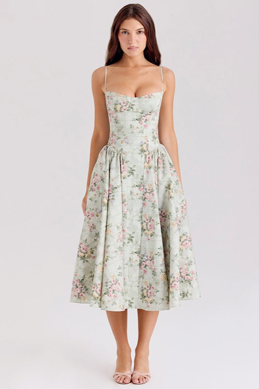 Smocked Floral Slip Dress