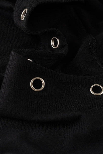 Dark Aesthetic Print Hole Hoodie