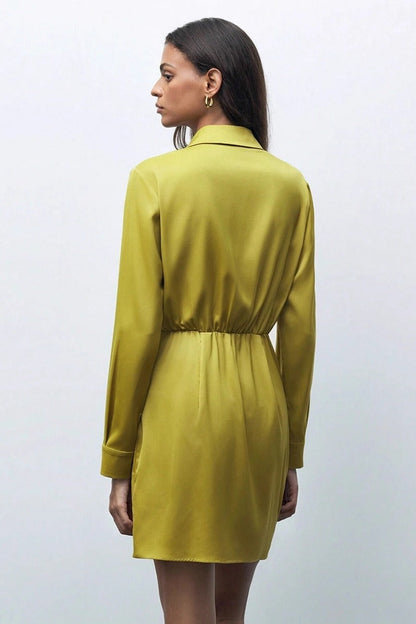 Ruched Satin Versatile Mini Silk Dress