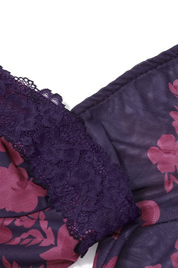 Retro Print Slit Party Dress