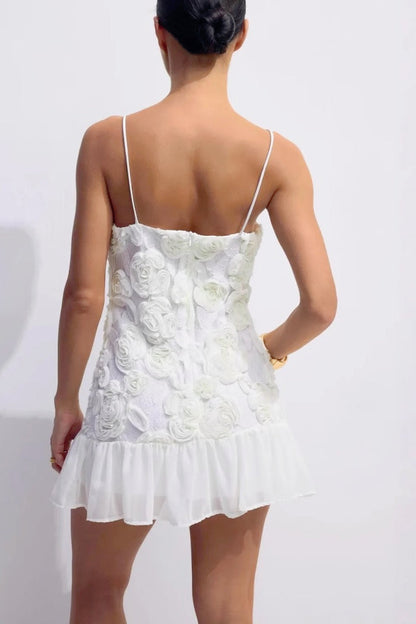 3D Floral Chiffon Slip Birthday Dress