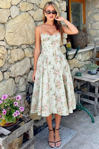 Smocked Floral Slip Dress