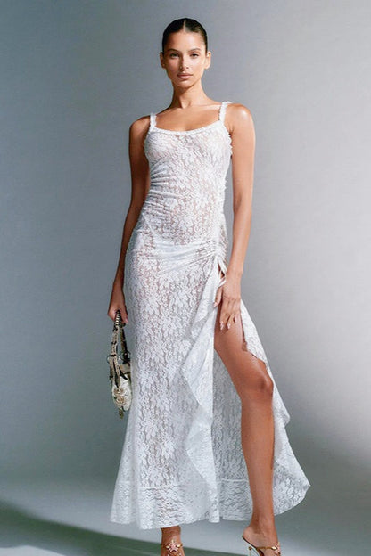 Lace Back Insert Slip Dress