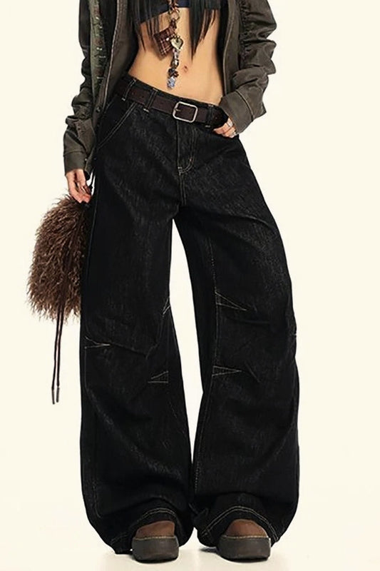 Wide-Leg Drapey Jeans