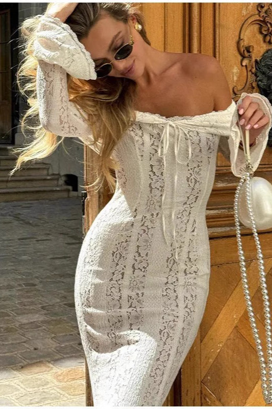 Sexy Slim Fit Off Shoulder Lace Dress
