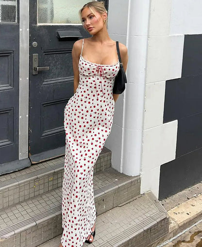 Strapless Backless Maxi Floral Dress