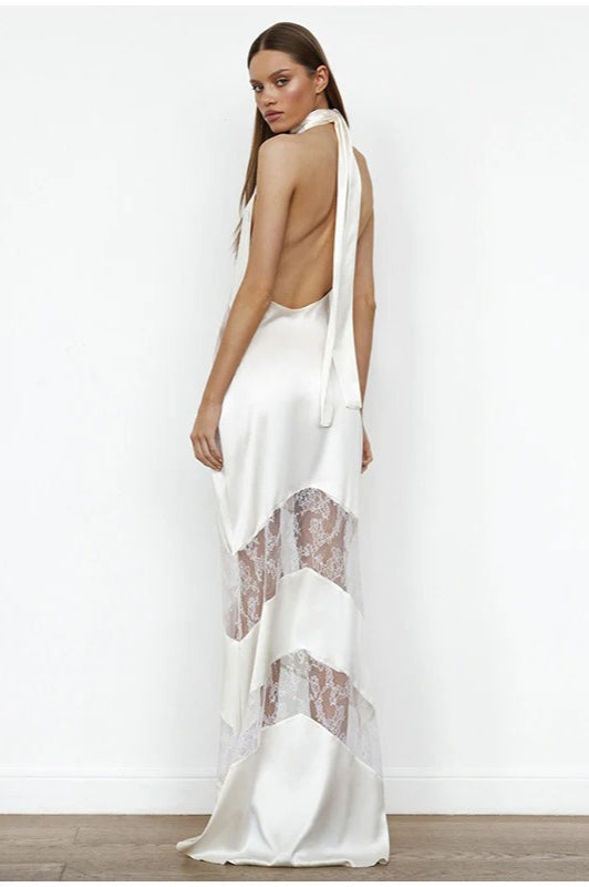 Halloween Lace Backless Halter Dress