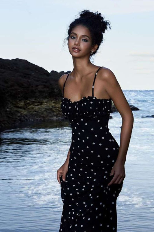 Elegant Polka Dot Slip Party Dress