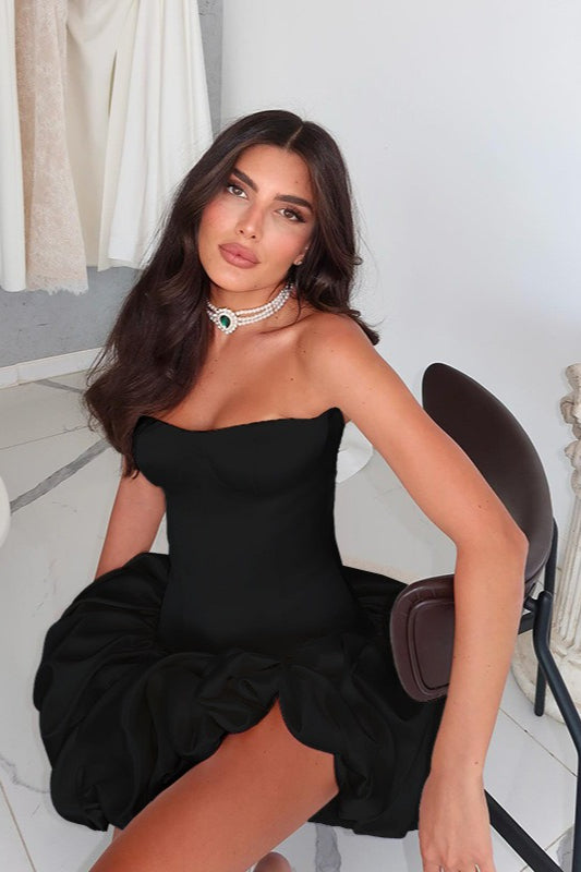 Strapless Ruched A-Line Party Dress