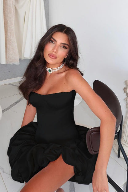 Strapless Ruched A-Line Party Dress