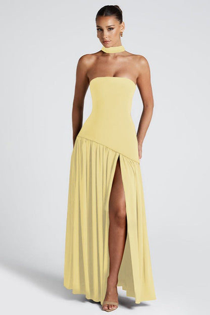 Elegant Strapless Ribbon Party Dress