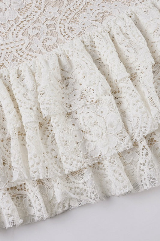 Elegant Boho Bell Sleeve Lace Dress