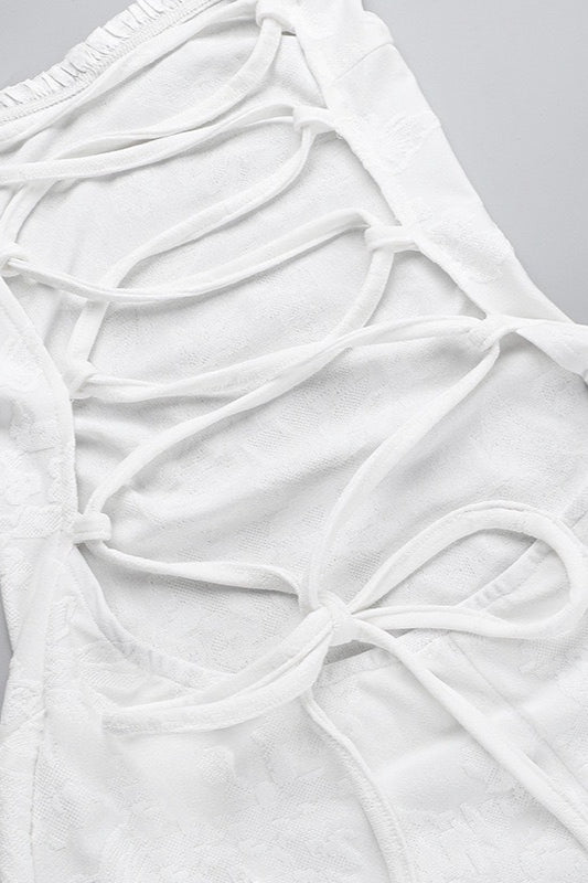 Backless Tie Cami Mermaid Lace Dress