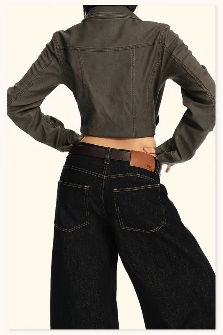 Wide-Leg Drapey Jeans