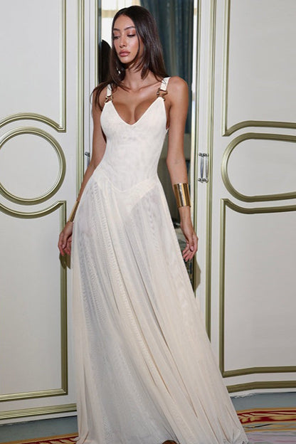 Elegant Sheer Maxi Party Dress