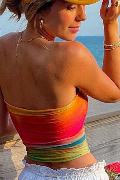 Backless Wrap Chest Crop Top