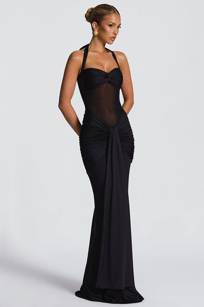 Ruched Low-Back Bodycon Party Dress