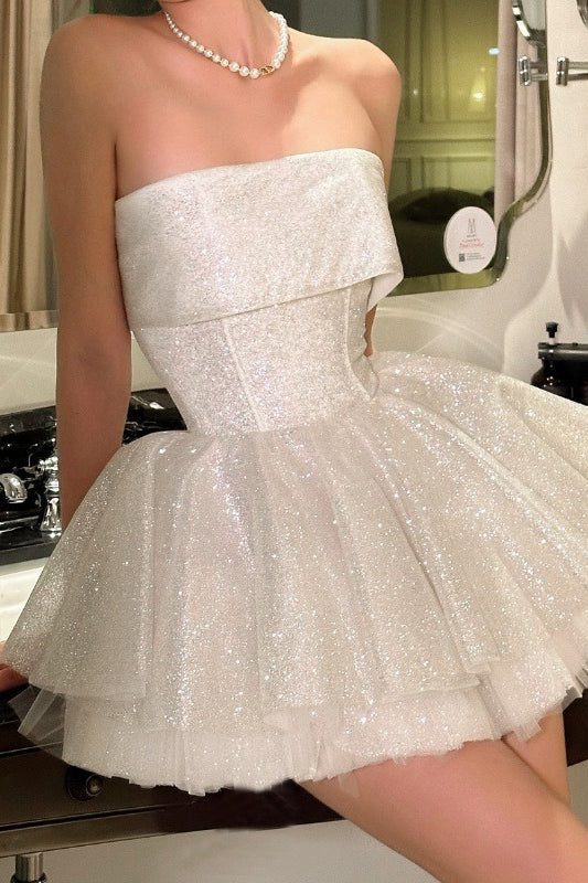 Elegant Strapless Party Dress