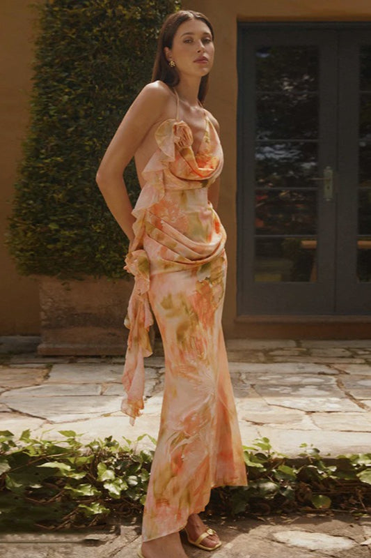 Chic Sheer Halter Party Dress