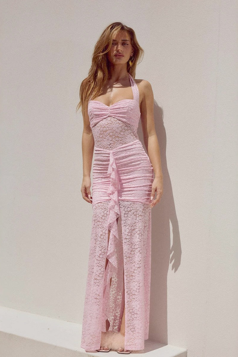 Sexy Slim Fit Halter Lace Dress