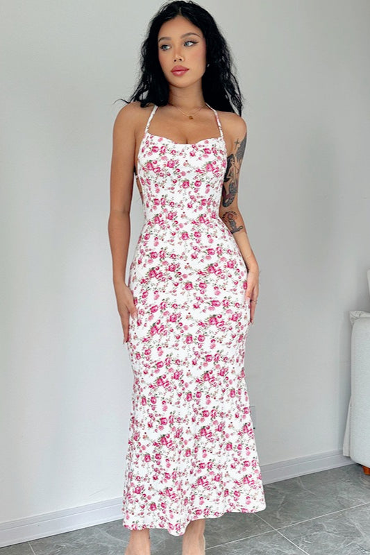 Floral Low Back Slip Dress