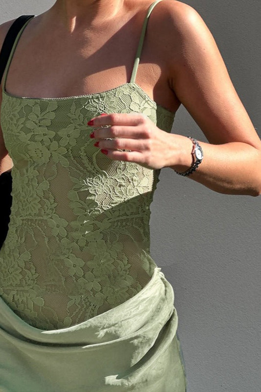 Slim Fit Lace Cami Lace Dress