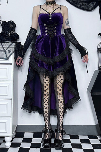 Gothic Lace-Up Waist Halloween Dress
