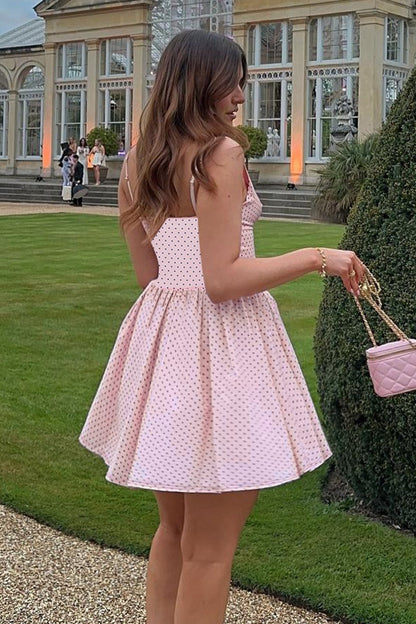 Chic Polka Dot Mini Party Dress