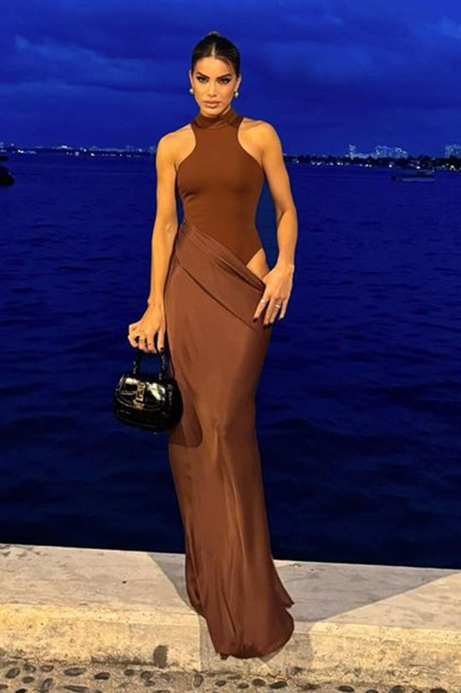 Cutout Sleeveless Slim Fit Maxi Dress