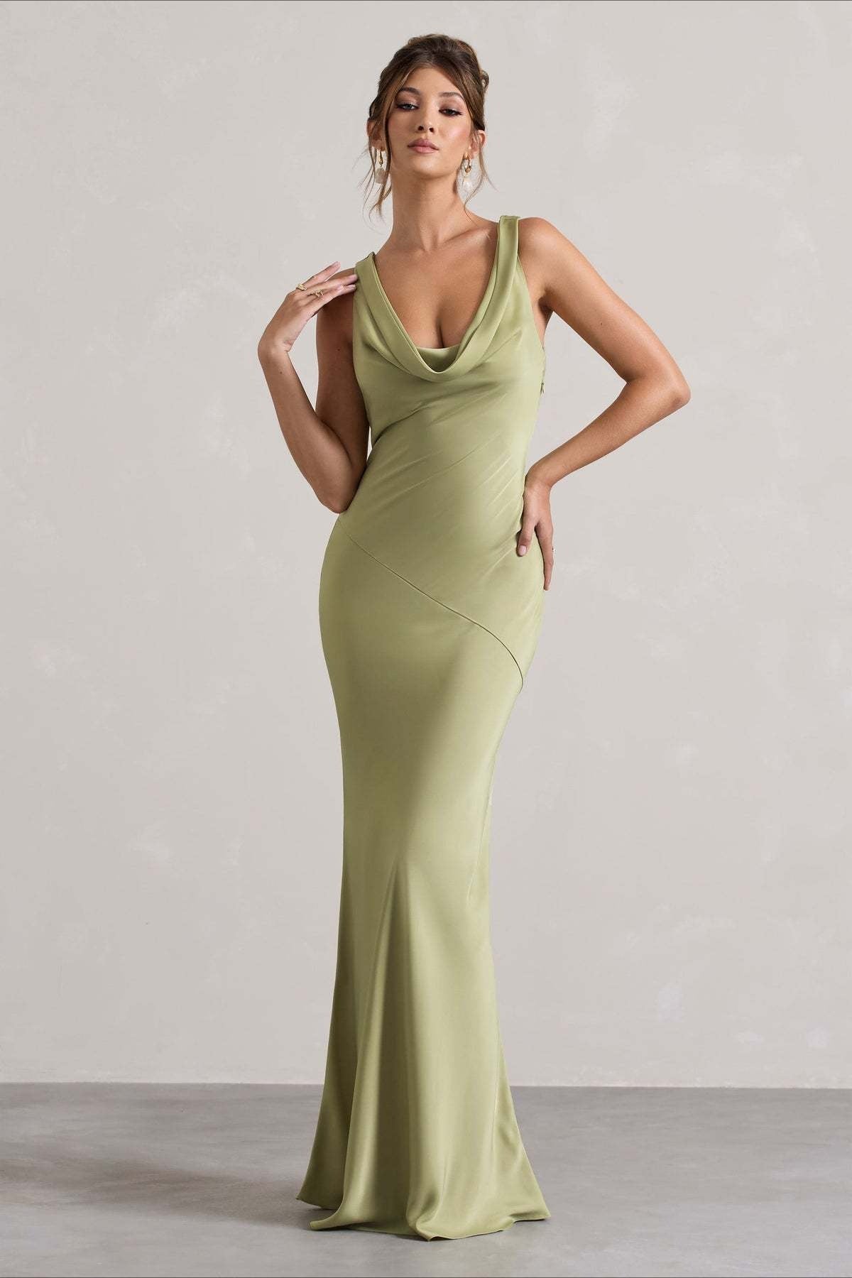 Satin Mermaid Low-Back Party Dress