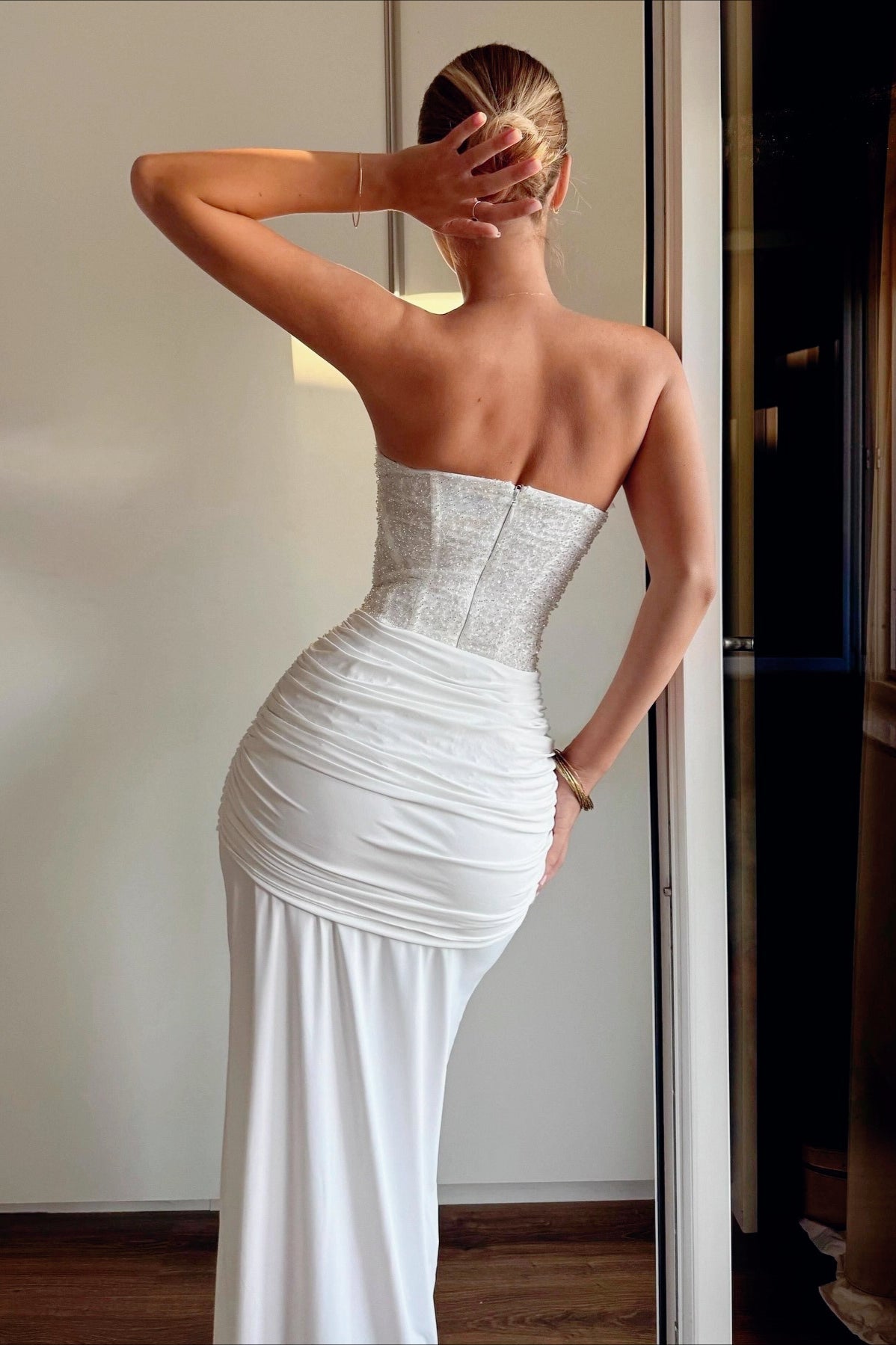 Flowing Strapless Sequin Birthday Dress