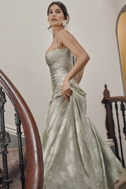 Lace Tie-Strap Romantic Maxi Dress