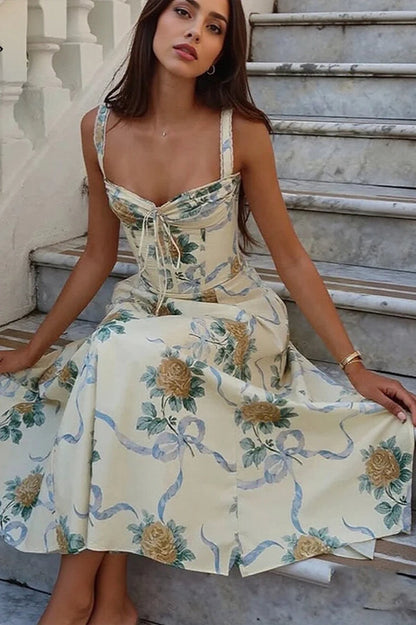 Elegant Printed A-Line Floral Dress