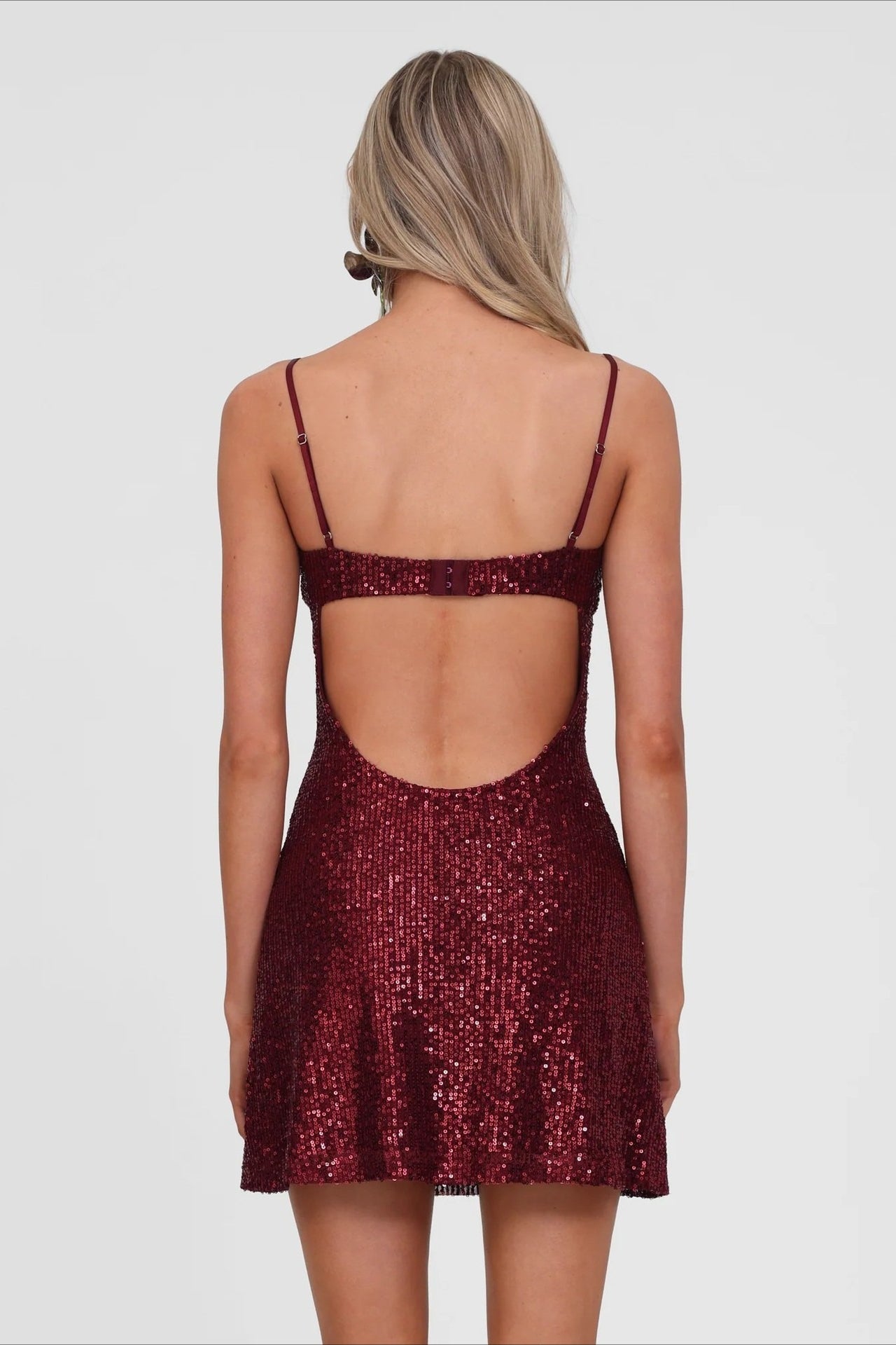 Sexy Y2K Spaghetti Strap Bodycon Mini Sequin Dress