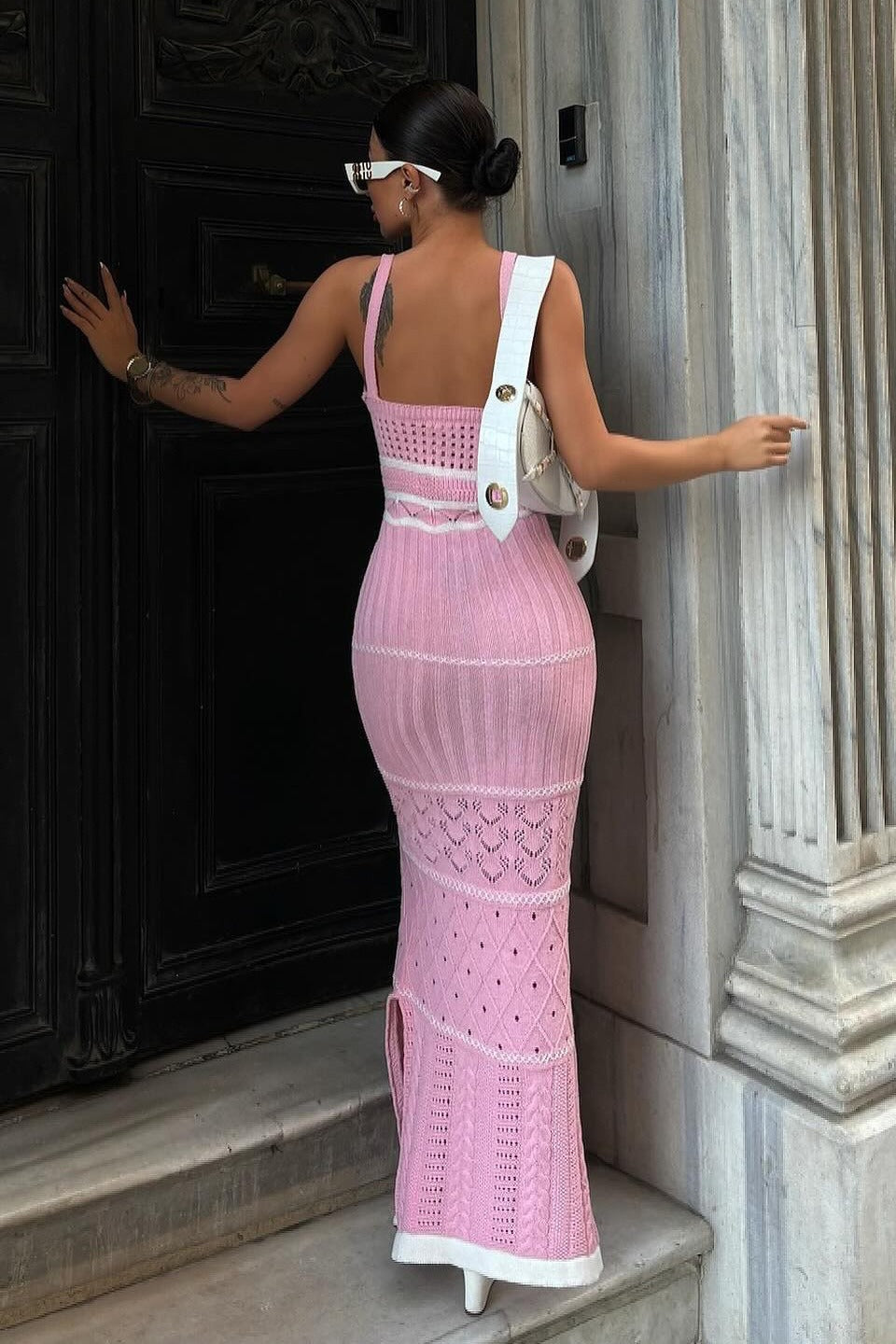 Knit Sleeveless Split Work Dress