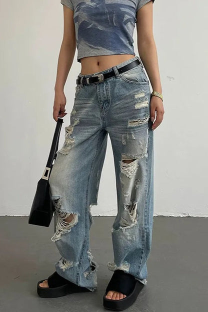 Retro Distressed Jeans