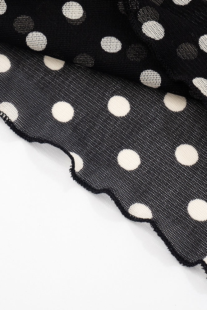 Polka Dot Sleeveless Top Two Pieces Set