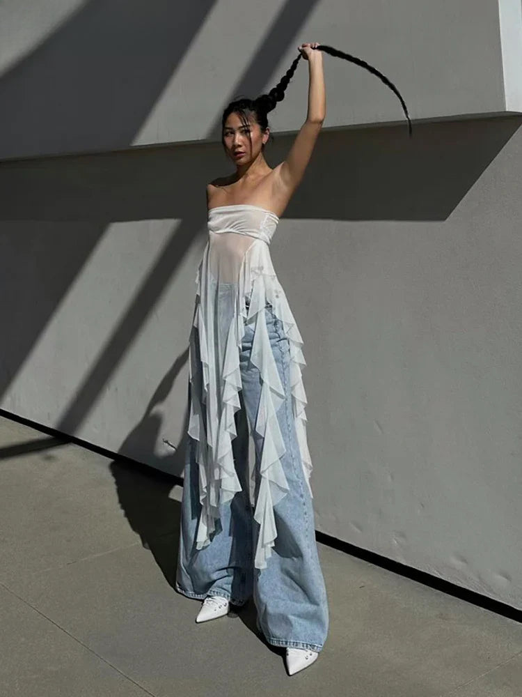 Solid Ruched Club Party Strapless