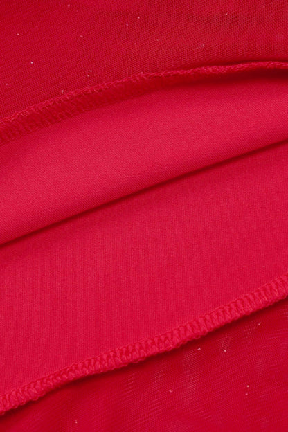 Sequin Ruffle Wrap Slip Dress