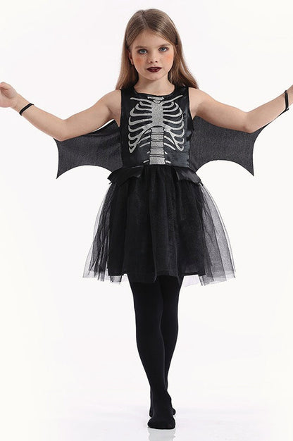 Skeleton Print Kid Halloween Costume