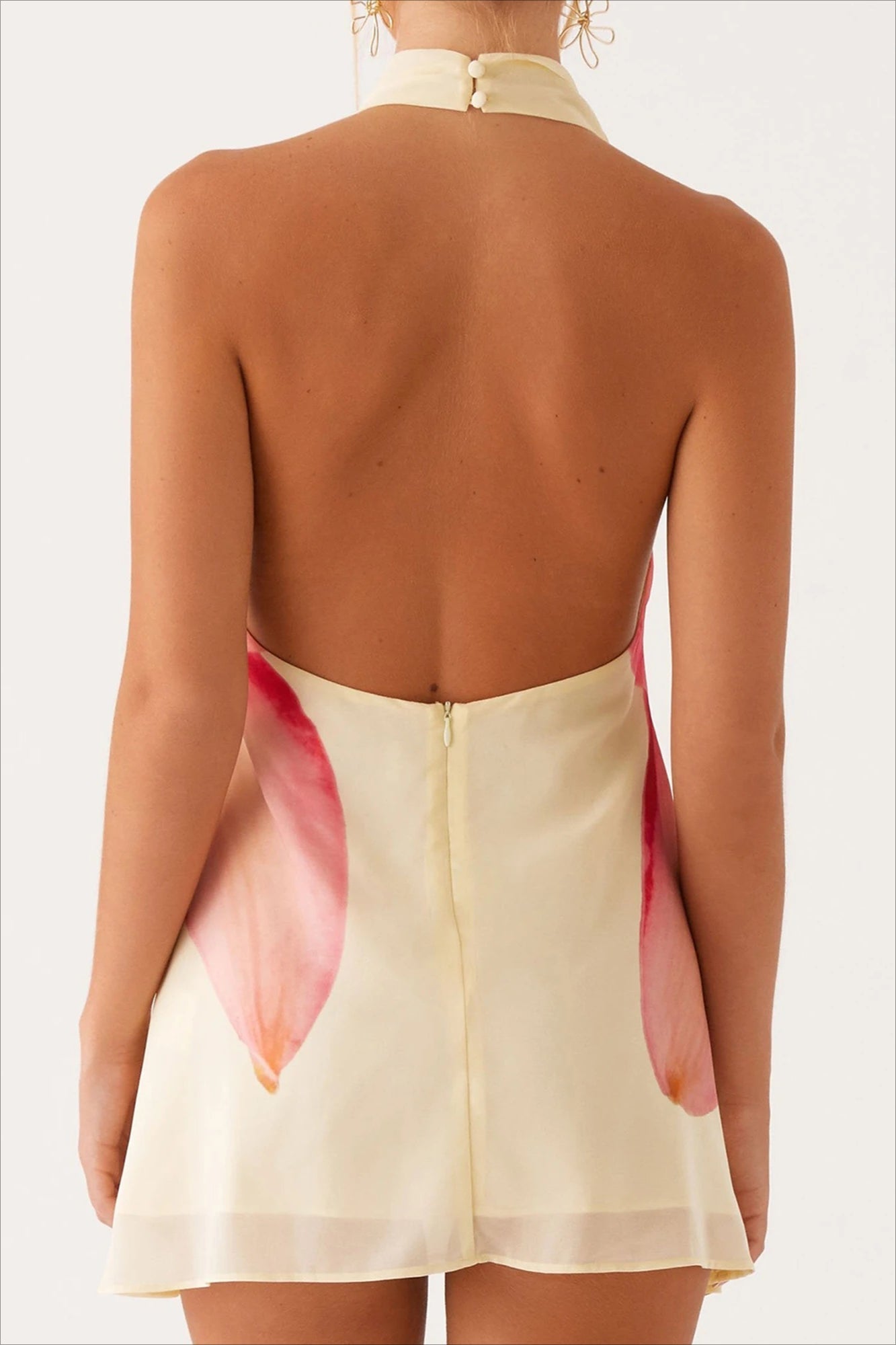 Floral Halter Neck Mini Dress