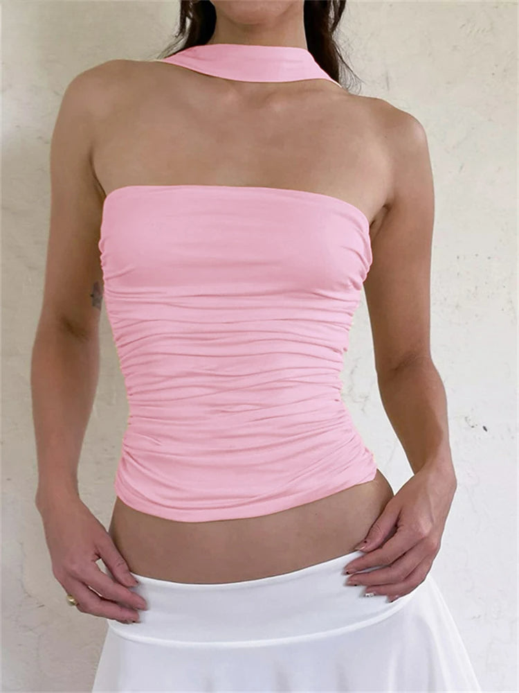 Solid Slim Fit Corset Tube Strapless