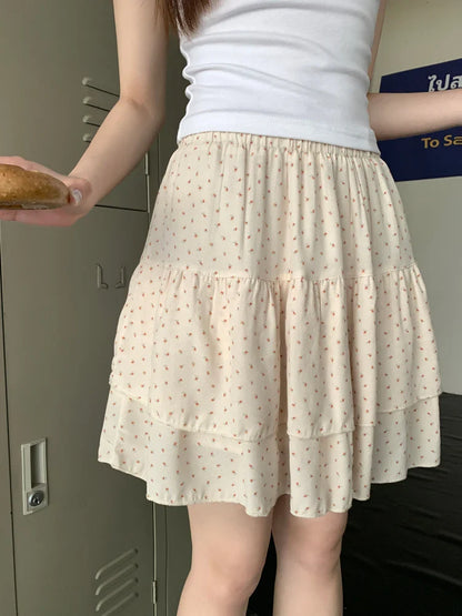 DressBetty - SMLSummer Floral Pleated Mini Skirt