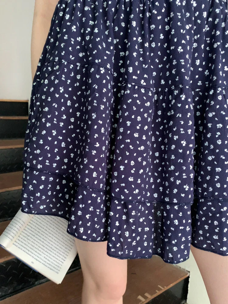 DressBetty - SMLSummer Floral Pleated Mini Skirt