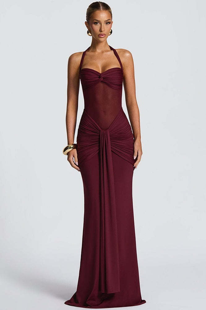 Ruched Low-Back Bodycon Party Dress