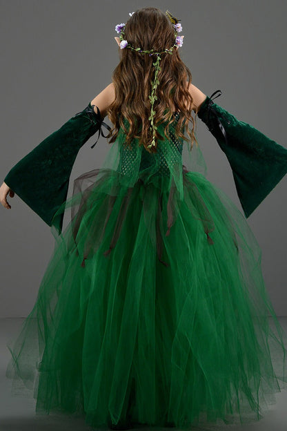 Green Elf Dress Kid Halloween Costume