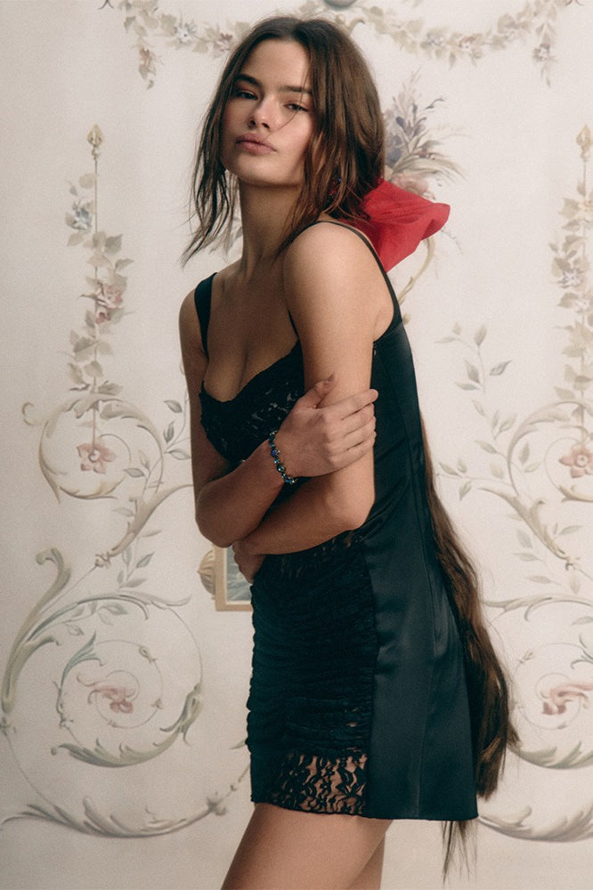 Backless Slim Fit Cami Mini Lace Dress