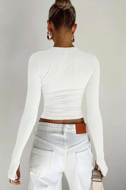 Long Sleeve Slim Fit Crop Top
